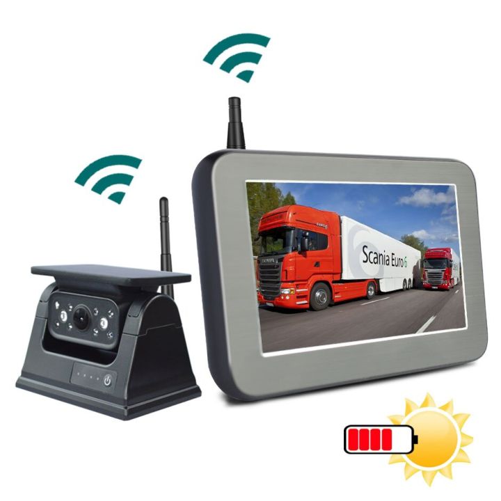 Solar Rear View Camera For Rv Wireless Solar Powered Energy Magnet Reverse Backup Camera with 5