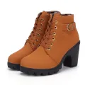 2024 New Spring Winter Women Pumps Boots High Quality Lace-up European Ladies Shoes PU High Heels Boots Fast Delivery. 