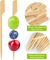 50/100pcs Bamboo Skewers Cocktail Picks for Appetizers Wooden 4.7 IN Sandwich Hamburger Skewers Disposable Fruits BBQ Food Forks. 