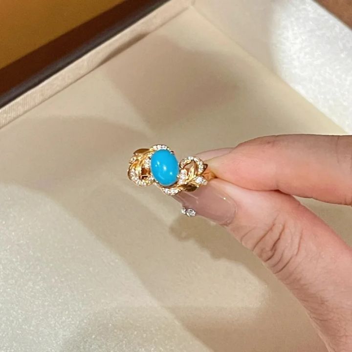 turquoise%20rings%20for%20women%20Classic%20retro%20wave%20hollow%20out%20luster%20light%20luxury%20refreshing%20blue%20oval%20ring%20banquet%20fine%20jewelry%20-%20Image%206