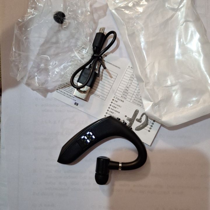 V9 Wireless Bluetooth Headset Handsfree Earphones with Long Standby 30-Hours Playtime Sports and Business Headphone (With LED power Display)