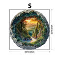 Wooden Puzzles for Adults, Flat Puzzle with 3D Visual Effect, Winter Scene Wooden Jigsaw Puzzles for Adults, Forest River Sunset. 