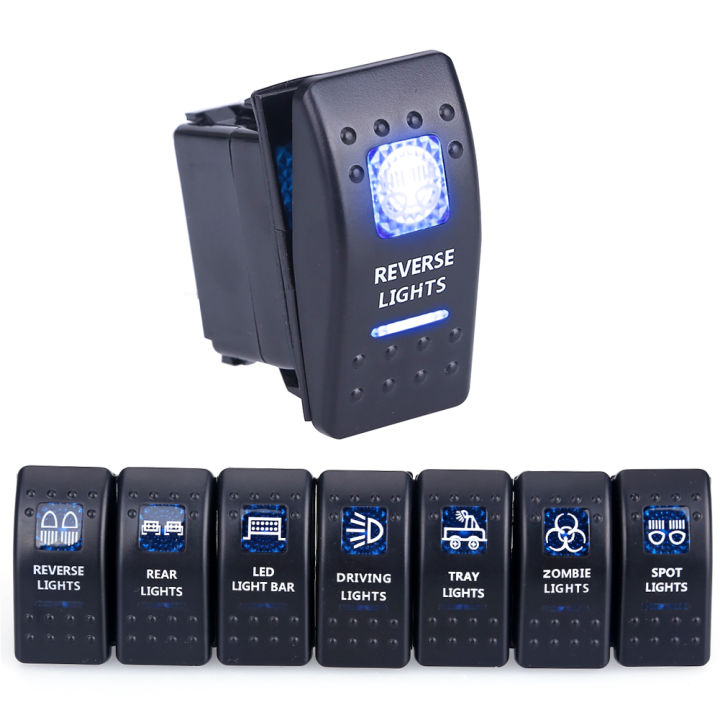 12V 24V Car Boat Rocker Toggle Switch Waterproof ON/OFF 5 Pin Latching Marine Push Button led light bar rear light reverse light