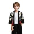 Japanese Cat Kimono Haori Cardigan Sakura Pattern Ukiyo-e Style Open Front Streetwear Harajuku Coat For Cosplay Party Tops.