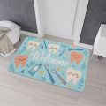 Dental Theme Pattern Door Mat Tooth Designs Smoke Technological Robotic Elements Dental Clinic Door Mat Dental Clinic Door Mat. 