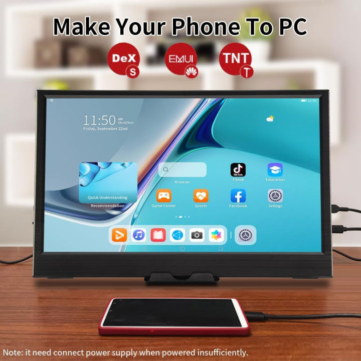 11.6%20-Inch%20Portable%20Monitor%20For%20Laptop%20TV%20XBox%20PS4/%205%20Switch%20Cell%20Phone%20PC%20Extension%20Mobile%20Mointor%20IPS%20Screen%20Type-c%20Mini%20Hdmi%20-%20Image%202