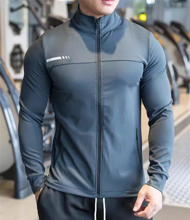 Mens%20Gym%20Fitness%20Tops%20High%20Quality%20Running%20Sports%20Jacket%20Outdoor%20Workout%20Training%20Sweatshirt%20zipper%20Jacket%20cardigan%20men%20coat%20-%20Image%203