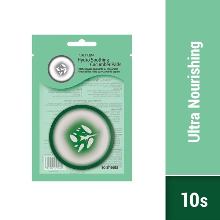 Purederm hydro skin soothing cucumber pads 10 sheets in 1 pack