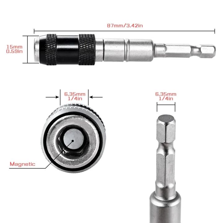 1/4 Hex Shank Pivoting Magnetic Screw Drill Tip Quick Change Locking ...