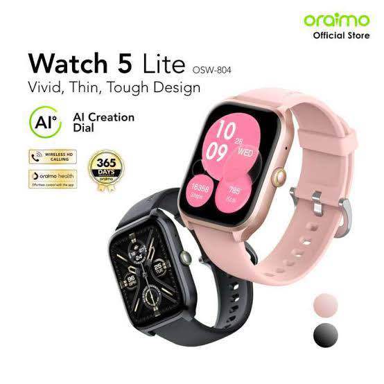 Oraimo Watch 5 Lite Smart Watch 2.01" Large HD Screen TFT Display (OSW-804)