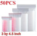 50PCS Reusealable Clear Zip Lock Plastic Bag multiple sizes to choose from small 5 sizes. 