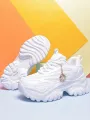 Women's platform increase 6CM white high heels outdoor four seasons fashion casual sports shoes summer platform sandals. 
