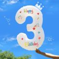 32 Inch Number Balloons Printed Birthday Happy Numbers 0-9 Digit Aluminum Film Balloons Kids Adult Birthday Party Holiday Decora. 