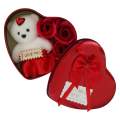 Heart Shaped Valentines Day Gift Box with I Love You Message Teddy Bear 3 Red Roses- Valentine Gift for Girlfriend Boyfriend Husband Wife-Valentine Day Gifts-Valentine Day Decoration Items. 