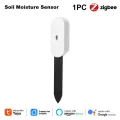 Zigbee Soil Moisture Sensor Monitor Plants Moisture Humidity Temperature Tester Tuya Smart Life Voice Control  Home Alexa. 