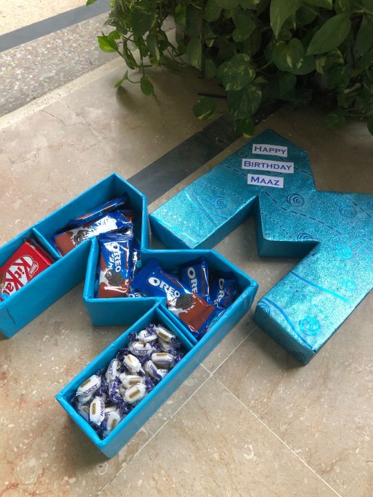 Alphabets boxes for gift empty box