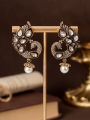 1 Pair of Vintage Retro Two-Tone Rhinestone-Embellished Elegant Peacock Pendant Earrings Suitable for Women to Wear Daily, Attend Parties, or as a  pen gpt. 
