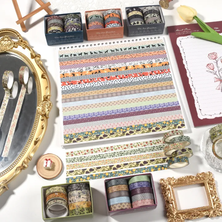 10%20Rolls%20Flower%20Washi%20tapes%20set%20School%20supplies%20Cute%20stickers%20Masking%20tape%20Aesthetic%20stationery%20Scrapbooking%20journal%20decoration%20-%20Image%202