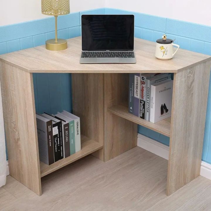Corner computer table, Office table ,Computer table with bottom Shelves for books storage