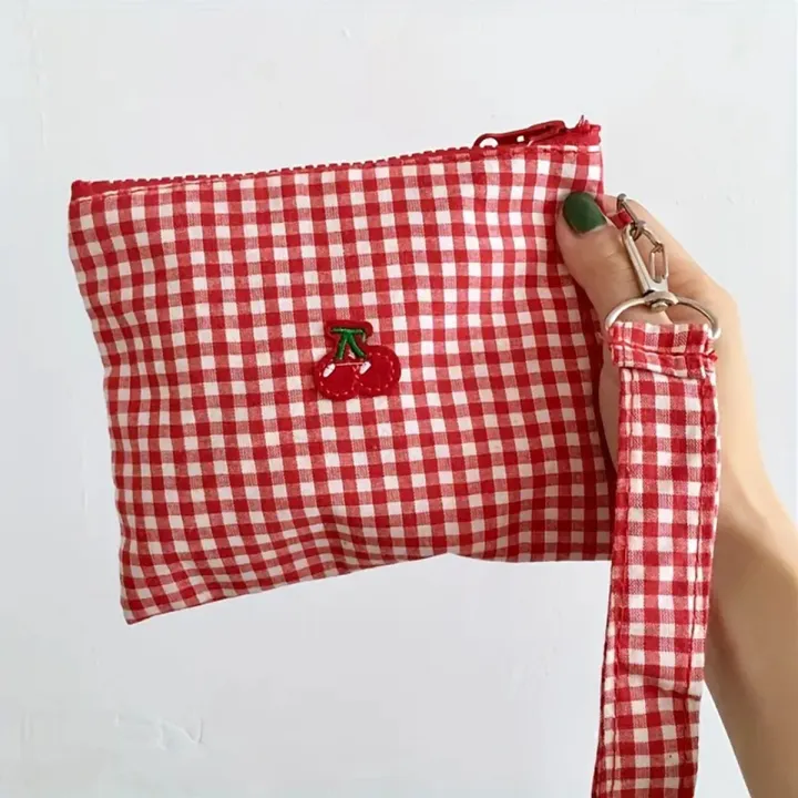 Red%20Cherry%20Canvas%20Makeup%20Bag,%20Portable%20and%20Easy%20to%20Carry.%20Red%20Plaid,%20Large%20Capacity%20Cosmetic%20Lipstick%20Storage%20Bag.%20-%20Image%205