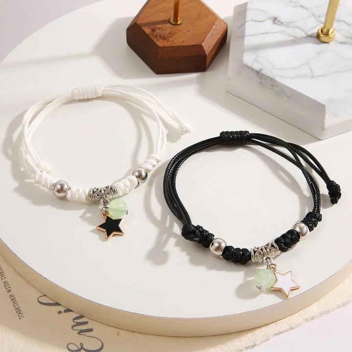 2PC%20Fashion%20Luminous%20Beads%20Star%20Couple%20Bracelet%20for%20Women%20Men%20Charm%20Cat%20Flower%20Heart%20Moon%20Love%20Matching%20Friend%20Bracelet%20Jewelry%20-%20Image%205