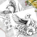 PLANTS & BIRDS Coloring Book 26 Pages Original Design For Children Adult Picture Book Kill Time Graffiti Painting Drawing. 