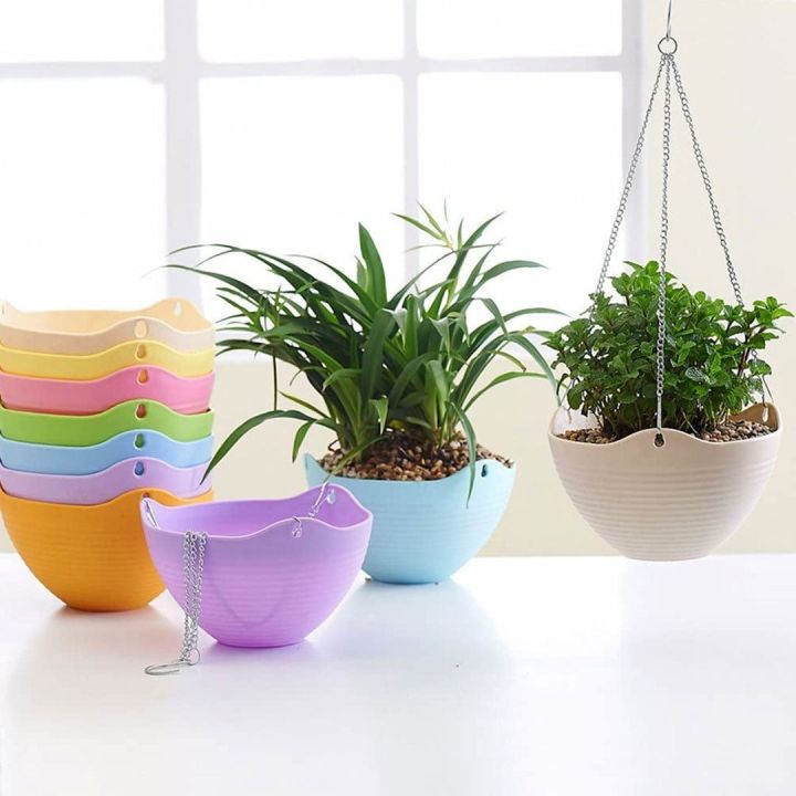 Pack of 2 Hanging Pot With Chain - Garden And Home Flower Plant ...