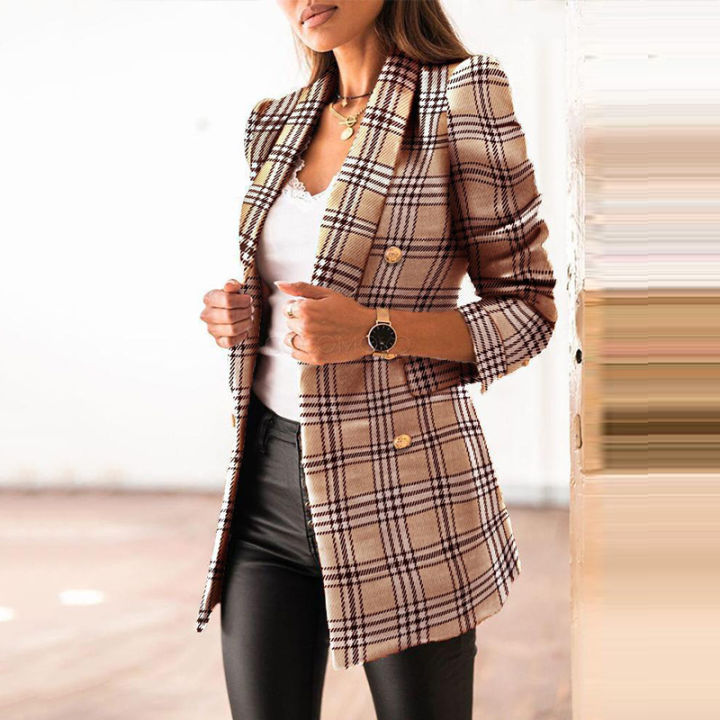 Women%20Jacket%20Autumn%202024%20Fashion%20Double%20Breasted%20Tweed%20Blazer%20Coat%20Vintage%20Long%20Sleeve%20Female%20Outerwear%20Chic%20Top%20Casual%20Blazer%20-%20Image%203