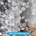 1pc Waterproof Clear Shower Curtain Pebble Pattern PEVA Bath Curtain Liner with Bottom Magnets Plastic Bath Curtain for Bathtub.