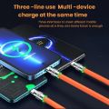 3 in 1 120W 6A Fast Power Type C Cable Micro USB  Cable for all mobile. 