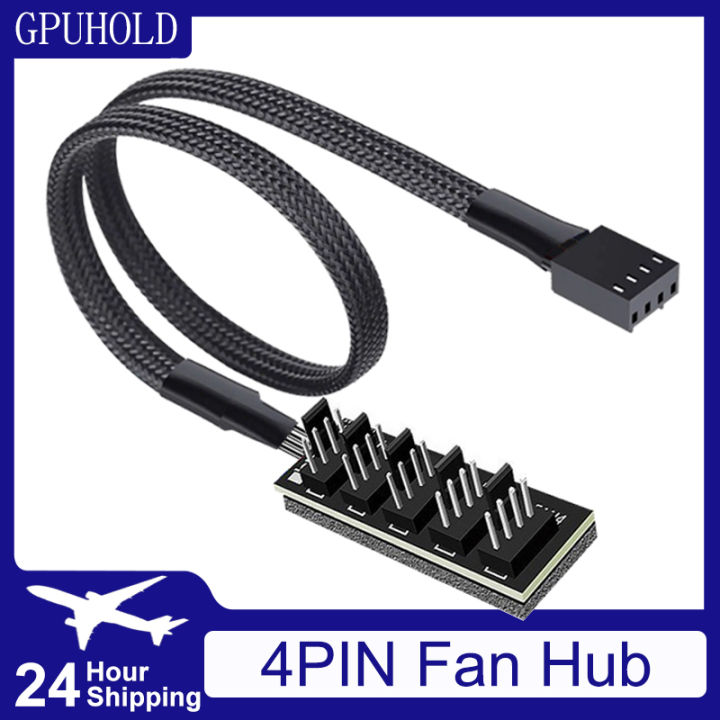 PWM Fan Hub 1 to 5/6 PC CPU Cooling 4PIN Fan Power Cable Hub Adapter ...