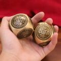 Rotating Six-Faced Chinese Lucky Coin Spinner Fidget Toy Stress Anxiety Relief Sensory Focus Tool For Birthday  . 
