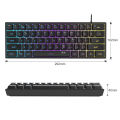 MageGee TS91 60% Wired Keyboard 61 Keys RGB Mini Portable Mechanical Feeling Membrane Keyboard for Windows Table PC Office. 