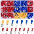 280 Pcs Electrical Cable Connectors Assorted, Insulated Wire Cable Crimp U-Type Fork Spade Butt Ring Connector Assortment Kit. 