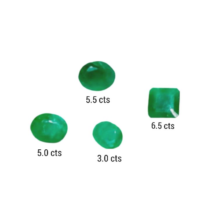 Natural Emerald 3.5 to 6.5 carats Real Zamurd Panna
