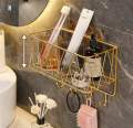 Washroom product storage organizer wall hanging organizer wall decor. 