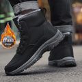 NeW Men Winter Snow Boots For Waterproof Leather Sneakers Super Warm Men's Boots Outdoor Male Hiking Boots Work Shoes Size 39-48.