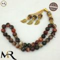 Fancy Sulemani Striped Aqeeq Stone Tasbeeh - Counting Pearls 33 Diameter of Beads 10mm. 