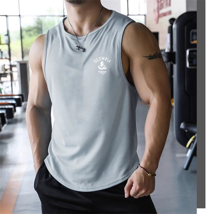 Summer%20New%20Fitness%20Mesh%20Undershirt%20Printing%20Quick%20Drying%20Running%20Training%20Tank%20Top%20Breathable%20Sweatwicking%20Sleeveless%20Men's%20Vest%20-%20Image%204