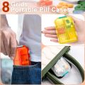 10 Compartments Travel Pill Organizer Pocket Portable Pill Storage Box Case Daily Pill Container or Purse Fish Oil Medicine.