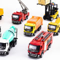ND Thailand kids toys steel car model construction car fire truck garbage truck forklift XLC xiaila car alloy toy No. 1210. 