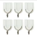 DealSpot 6 in 1 strong adhesive wall hooks, stciky hooks for wall hangings, storng load holding capacity can hold upto 3kg, pack of 6 durable wall hooks. 