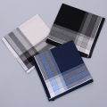 3 Packs of Men's Pure Cotton Handkerchiefs, Soft and Comfortable Cotton Handkerchiefs, Classic Plaid Handkerchiefs, Boys' Gentlemen's Groom's Souvenirs, Wedding Supplies, Outdoor Sports.