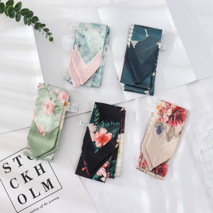 2021%20New%20Summer%20130*7%20Ins%20Small%20Hairband%20Lovely%20Print%20Long%20Silk%20Scarf%20Wrist%20Ribbon%20Skinny%20Scarf%20For%20Women%20-%20Image%202