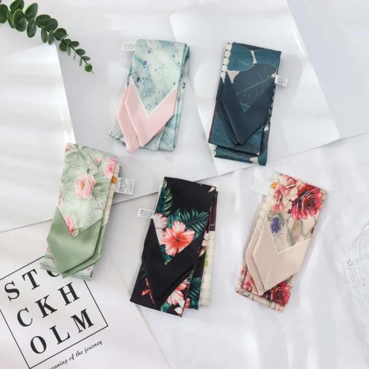 2021%20New%20Summer%20130*7%20Ins%20Small%20Hairband%20Lovely%20Print%20Long%20Silk%20Scarf%20Wrist%20Ribbon%20Skinny%20Scarf%20For%20Women%20-%20Image%202