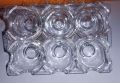 New Stylish Egg Tray Container,Crystal Clear,6 Portion For Half Dozen Eggs,Eggs Serving Container Tray,Premium Quality. 