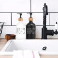Black Dish Soap Dispenser Set for Kitchen Sink Hands Soap and Dishes Detergent Storage Bottle Refillable Bottles. 