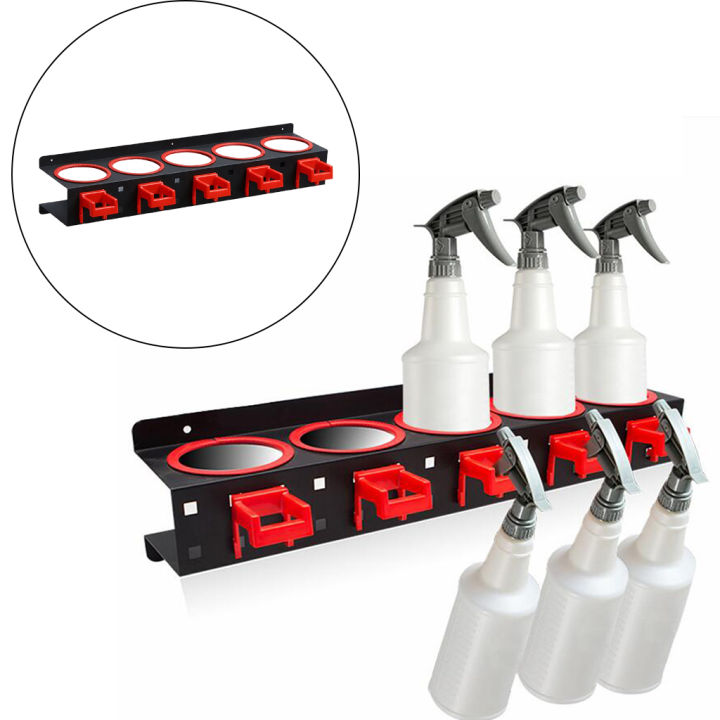 Spray Bottle Storage Rack Holder Bracket Wall Mounted  bottle holder Display for Workplace Garage Organizer Car Wash Tool Rack