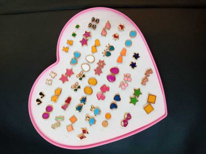 36%20Pair%20Multicolor%20Cryatal%20Cartoon%20Hypoallergenic%20Plastic%20Stud%20Earrings%20Set%20For%20Women%20Girl%20jwalary%20-%20Image%202