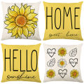 4Pcs Floral Throw Pillow Cases Square Linen Waist Protection Cushion Cover Bed Sofa Pillow Covers Home Decor Pillowcases 45x45CM. 